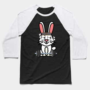 Cute white rabbit is exercising Baseball T-Shirt